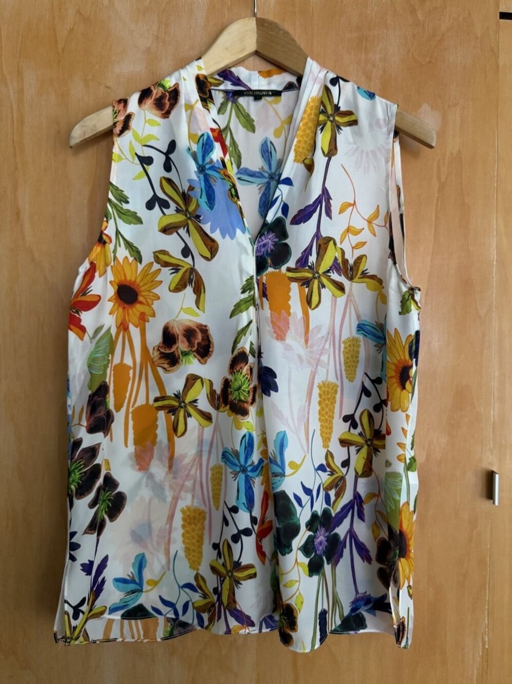 Kobi Halperin Silk Blend Multicolor Floral Print Top Size Medium NWOT $298